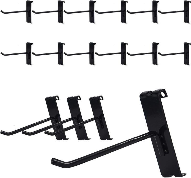 NEESEEYEE Gridwall Hooks 4 Inch, 12PC Heavy Duty Black Display Hooks for Grid Wall Panels, Grid Wall Accessory for Retail Store, Home Stroage, Garage, Trade Show - Image 1